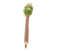Abaodam Penna a Sfera in Legno con Cristallo Naturale e Texture Corteccia, Punta Media 0,7 Mm, Penna per Firma Ufficio e Libro degli Ospiti, Strumento di Scrittura Rustico per Scuola