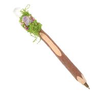 Abaodam Penna a Sfera in Legno Naturale con Impugnatura Ergonomica e Punta Media da 0,7 Mm, Parte Superiore in Cristallo, Ricaricabile, per Scuola, Ufficio e Regalo di Cancelleria