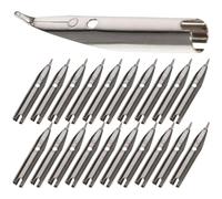 Abaodam Pennini in Metallo per Penne Stilografiche 0,38 Mm Set da 15 Pezzi, Ricambi Resistenti per Calligrafia e Scrittura Scolastica, Accessori per Studenti e Artisti
