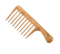 Abaodam Pettine per Chioma Uomo in Bambù Denti Larghi, Grande Dimensione per Acconciature Vintage e Styling Elegante, Design Testurizzato per Chioma Spessi e Ricci