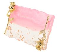 Abaodam Piattaforma per Nail Art in Resina Rosa Superficie Stabile e Organizzazione Strumenti per Unghie, Design Retrò Raffinato per Utilizzo Personale e Saloni Professionali