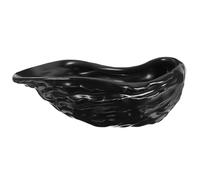 Abaodam Piatto da Portata in Ceramica a Forma di Guscio D'ostrica Nero, Versatile e Moderno per Servire Cibo e Dessert in Casa