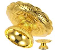 Abaodam Piatto per Offerte di Loto Rialzato, Plastico Oro, Stile retrò | Base Rialzata e Bordi Alzati, Struttura Stabile, per Offerte Domestiche, Decorazioni Rituali