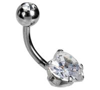 Abaodam Piercing Cuore Zirconia Cubica in Acciaio Inossidabile Medico Anello Pancia Donna Lucido e Confortevole Gioielli Belly Button per Lavoro e Party