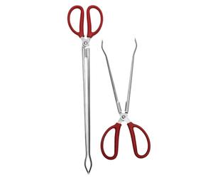 Abaodam Pinze Lunghe per Granchi e Anguille 2 Pezzi Set Apertura Ampia e Dentata, Pinze Raccogli Rifiuti per Esterni e Casa, Strumenti Versatili per Barbecue, Campeggio e Giardinaggio