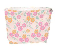 Abaodam Pochette da Viaggio per Cosmetici Motivo Floreale in Seta e Canvas, Leggera e Portatile, Grande Capacità per Trucco e Oggetti Quotidiani, per Attività All'aperto