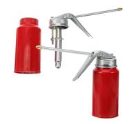 Abaodam Pompa Manuale Oliatore a Bocca Lunga in Metallo da 200 Ml con Ugello di Precisione, Set 2 Pezzi Lattina Versatrice per Lubrificazione Domestico, Dispenser Olio Multifunzione