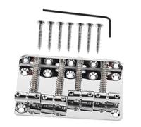 Abaodam Ponte per Basso Elettrico a 4 Corde in Metallo Resistente e Argento, Design Stabile e Resistente allo Sbiadimento, per Vari Stili Musicali e Occasioni