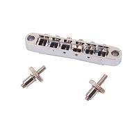 Abaodam Ponte Per Chitarra Tune Matic Regolabile Cromato, Ponte Di Ricambio Per Chitarra Jazz Distanza Palo 73 Mm e Larghezza 52 Mm, Struttura Robusta e Finitura Elegante