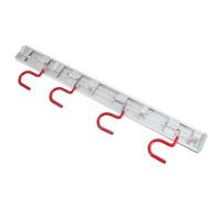 Abaodam Porta Attrezzi da Giardino in Lega di Alluminio Argento, Organizer senza Fori 4 Ganci per Scope e Ombrelli, Facile da Pulire, per Giardino e Camera