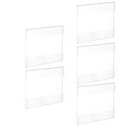 Abaodam Porta Etichette Trasparente in Acrilico Set da 5 Pezzi, Espositore per Menu e Cartellini Prezzi da Scrivania, Supporto Versatile per Riunioni e Negozi, Resistente e Facile da