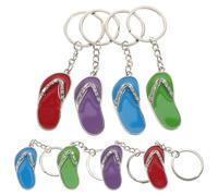 Abaodam Portachiavi Decorativo in Metallo a Forma di Pantofola Set da 12 Pezzi Ciondoli Colorati Casuali Accessori Creativi per Decorare Borse e Uso Fai da Te Colore Colore Casuale