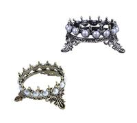 Abaodam Portapenne per Unghie 2 Pezzi Corona Elegante in Lega, Porta Penne Decorativo e Portatile per Nail Art e Decorazioni Unghie