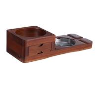 Abaodam Posacenere per Sigari in Legno Massello Intagliato con Supporto Portatile e Vassoio Porta Bicchieri da Whisky Scatola Portasigari con Cassetto per Accessori da Uomo per Uso