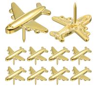 Abaodam Puntine Decorative a Forma di Aeroplano, Set da 24 Pezzi in Metallo per Bacheca di Sughero, Adatte per Mappe, Poster Aviazione e Foto su Parete