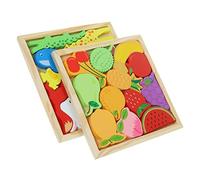 Abaodam Puzzle Educativo Legno per Animali Della e Frutta Sviluppa e Abilità Cognitive Sicuro e per Anni