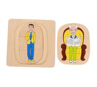 Abaodam Puzzle Multistrato Legno Per Ragazzo Ragazza Gioco Educativo Montessori Sul Ciclo Della Vita Con Figure Umane Colorate Sviluppo Cognitivo Per La Prima Infanzia