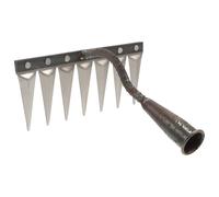 Abaodam Rastrello Manuale da Giardino Piccolo con Denti in Acciaio Rinforzato Leggero e Durevole per Scavare Diserbo e Ammorbidire Terreno Attrezzo Portatile per Orto e Giardinaggio