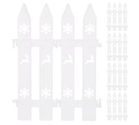 Abaodam Recinzione Decorativa Bianca in Plastica per Albero di Natale, Set 10 Pezzi Fai da Te, Recinzione Miniatura per Decorazioni Natalizie e Allestimenti per Feste di Nozze e Giardino