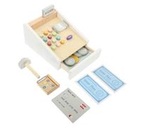 Abaodam Registratore Cassa Legno per Simulazione con Funzione Touch e Scontrino Stimola Creatività e Coordinazione Educativo per Cassieri