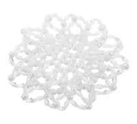 Abaodam Rete Elastica per Chignon Perle Artificiali Bianca, Copri Panino all Uncinetto Portatile e Facile da Usare, Accessorio Elegante per Danza e Prove di Ballo