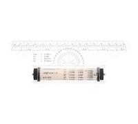 Abaodam Righello da Disegno Rotante 15 Cm in Plastica Trasparente, Strumento di Misura Portatile Multifunzione per Angoli, Linee Parallele e Cerchi, per Studenti, Insegnanti e Ingegneri