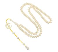 Abaodam Rosario Islamico Tasbeeh 99 Perle 10mm Giallo Forma di Mezzaluna, Perline Musulmane Tasbih Tradizionale per Preghiera e Meditazione, Bracciale Islamico Portatile Unisex per Culto