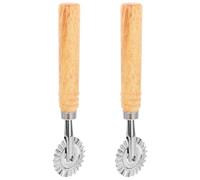 Abaodam Rullo Tagliapasta in Lega 2 Pezzi Manico, Rotella per Pizza e Biscotti, Utensile per Decorazioni a Grata, Accessorio per Cucina e Preparazione Dolci e Pizze