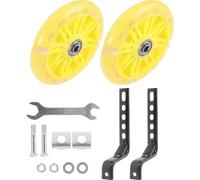 Abaodam Ruote Ausiliarie per Bicicletta Resistenti all'Usura Gialle in Metallo e Plastico Accessori Regolabili per Stabilizzatori Bici