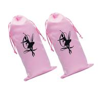 Abaodam Sacchetto per Scarpe da Raso Rosa 2 Pezzi per Ballerine Chiusura a Coulisse Facile da Pulire e Riporre Sacchetti per Scarpe da Ginnastica Artistica 13X27 CM