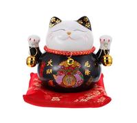 Abaodam Salvadanaio Gatto della Fortuna in Ceramica Nero Decorativo e Creativo Portafortuna Feng Shui per Casa e Ufficio Scatola Risparmio Monete per Adulti
