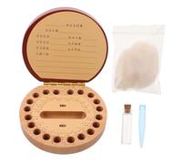 Abaodam Scatola dei Ricordi per Dentini da Latte Custodia in Legno Naturale per Conservare i Primi Denti del Ragazzo Ragazza Contenitore per Ricordi di Nascita e Crescita