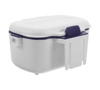 Abaodam Scatola Porta Esche Isolata a Doppio Scomparto in Plastica Bianca per Vermi Vivi e Bigattini Contenitore Portatile per Esche da Pesca con Chiusura Ermetica per Viaggi all’Aperto