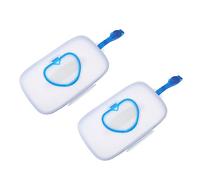 Abaodam Scatola Porta Salviette Contenitore Portatile per Ragazzo Ragazza Umidificate 2 Pezzi in Pp Blu per Salvataggio Pulito, Adatto per Culla e Passeggino