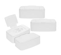 Abaodam Scatola Porta Salviette Umidificate 4 Pezzi in Pp con Coperchio Ermetico e Design Antiscivolo per Casa e Ufficio, Dispenser Ricaricabile per Salviette Fresche e Pratiche