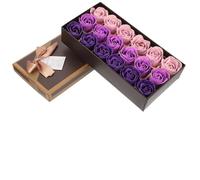 Abaodam Scatola Regalo 18 Pezzi Saponi Profumati a Forma di Rosa Sfumatura Viola Decorazione Floreale Artificiale per Matrimoni Feste e Bagno Ornamento Floreale Romantico per la Casa