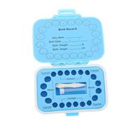 Abaodam Scatolina Porta Dentini da Latte in Plastica Blu, Scatola Ricordo per Denti e Chioma, Scomparti Separati, Conservazione Sicura per Bambini e Genitori