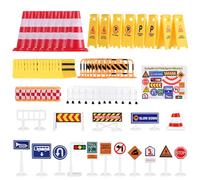 Abaodam Segnali Stradali Giocattoli Miniatura Set Educativo per Impara Regole Traffico Gioco Didattico per Playroom e Sabbiera