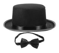 Abaodam Set 1 Pezzo Cappello da Detective e Fiocco Nero per Feste a Tema e Carnevali, Accessori per Gioco di Finzione e Costume da Detective
