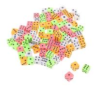 Abaodam Set 100 Dadi Colorati a Sei Facce in Plastica Robusta da 8 Mm Mini Dadi per Giochi da Tavolo Intrattenimento Sociale e Attività Educative per Feste e Insegnamento della Matematica
