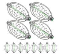 Abaodam Set 12 Mangiatoie per Pesca alla Carpa in Plastica Gabbie per Esche da Pesca Controllo Rilascio Esca per Attrezzatura Sportiva Outdoor