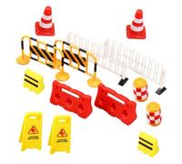 Abaodam Set 14 Pezzi Segnali Stradali Giocattolo per Coni Stradali in Miniatura e Piccole Barricate Accessori Didattici per Apprendimento Regole Traffico e Giochi Educativi