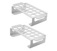 Abaodam Set 2 Pezzi Griglie in Acciaio 430 per Barbecue 18 Fori per Sovracosce e Cosce di Pollo Supporto per Jalapeño e Peperoni per Grigliare all'Aperto Accessori per Feste e