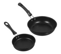 Abaodam Set 2 Pezzi Padelle Antiaderenti per Frittata in Ferro, Mini Padella Piatta 12cm+16cm per Uova, Adatta a Fornelli a Gas e Induzione, Uso Domestico e Ristorazione