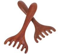 Abaodam Set 2 Pezzi Pettine Massaggiatore in Legno per Massaggio del Cuoio Capelluto e Stimolazione Acupressione Occhi Strumento Gua Sha per Relax Facciale