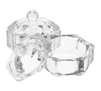 Abaodam Set 2 Pezzi Portapenne a Immersione in Vetro Cristallo Coperchio, Supporto la Pulizia della Penna, Accessorio Multifunzionale per Lavaggio Pennelli e Decorazione da Scrivania