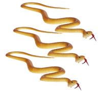 Abaodam Set 3 Pezzi Serpenti Finti Realistici in Plastica Gialli Giocattoli Prank Leggeri per Scherzi di Halloween e Decorazioni Spaventose