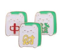 Abaodam Set 3 Spille Mahjong Caratteri Cinesi Portafortuna, Distintivi da Donna per Abbigliamento, Zaino e Sciarpa, Finitura Antigoccia D’olio, Accessori Moda per Eventi e Uso