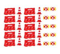 Abaodam Set 30 Pezzi Mini Coni Stradali e Recinzioni Giocattolo in Plastica Colorata, Segnaletica Stradale Didattica, Strumenti Educativi per Apprendimento Regole Traffico e Gioco