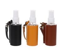 Abaodam Set 3pezzi Flaconcini da Viaggio 60ml con Custodia in Pu e Portachiavi, Bottiglie di Plastica Facili da Trasportare per Uscite All'aperto